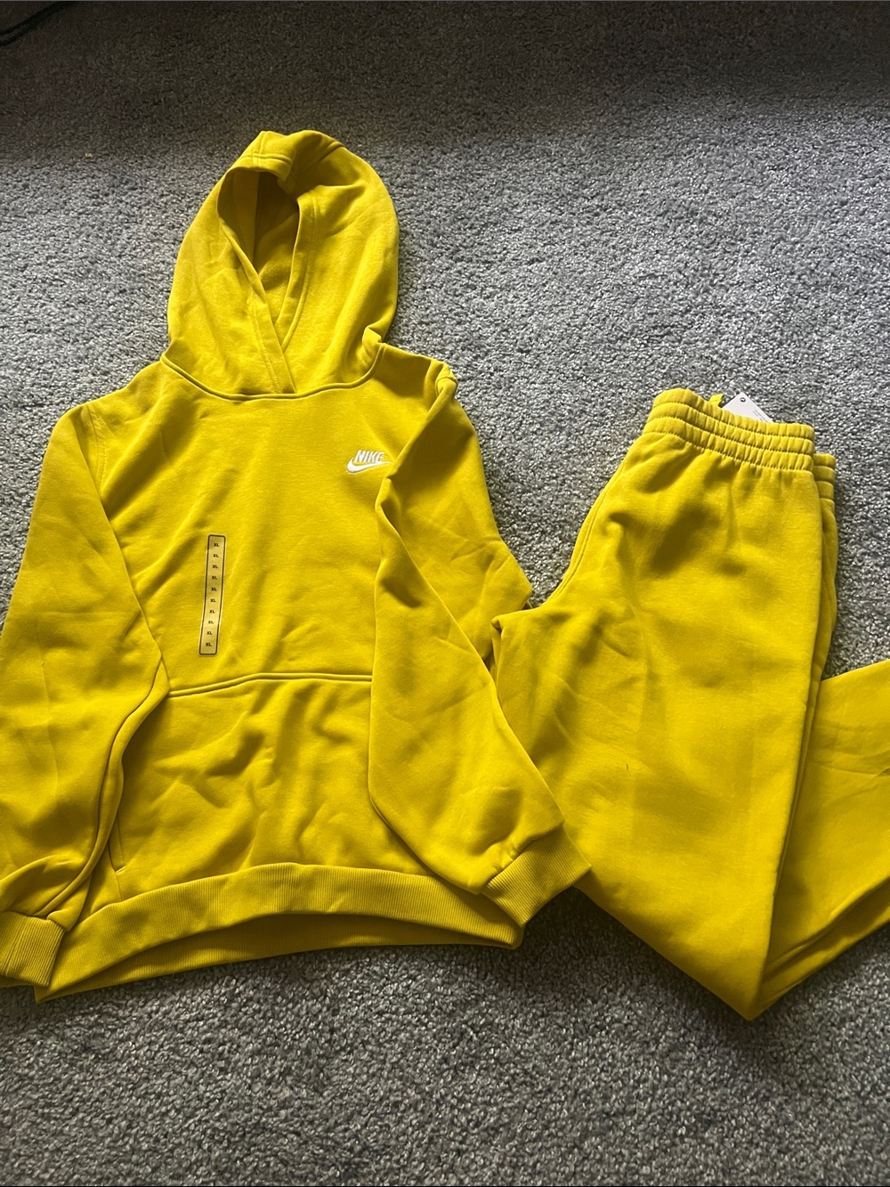 Nike Kids Yellow Hooded Sweatshirt & Joggers Set